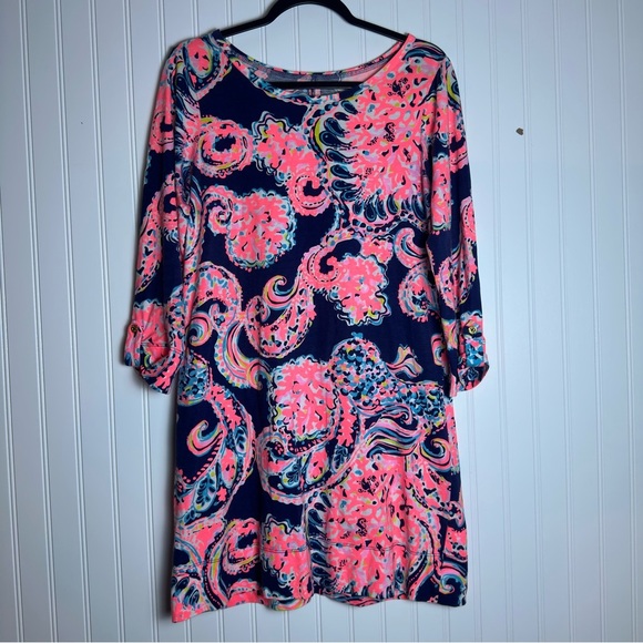 Lilly Pulitzer Linden Shirt Dress, size M print: Pop Up For The Halibut - Picture 7 of 14